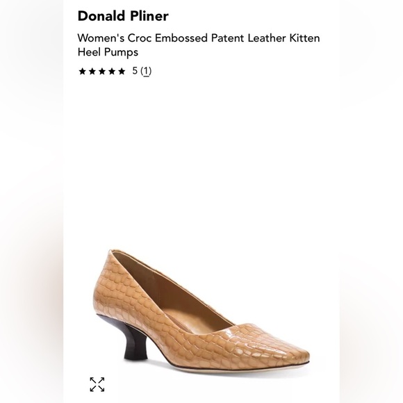 Donald Pliner Croc Embossed Patent Leather Camel Kitten Heels Sz 6.5 - Picture 1 of 7